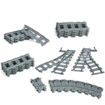 

30pcs City Trains Flexible Tracks and Switch Track Set Model Building Blocks Bricks Curved Rails Kit Toys Compatible With