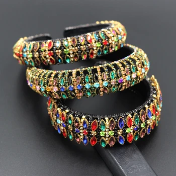 

Baroque personality luxury full sponge headband female color rhinestone full fashion temperament shining headband hair 726