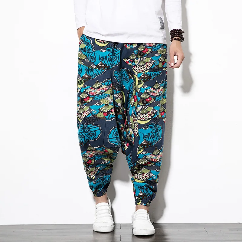 

Men L Oose L Inen Pants Man Summer e l Astic Waist L