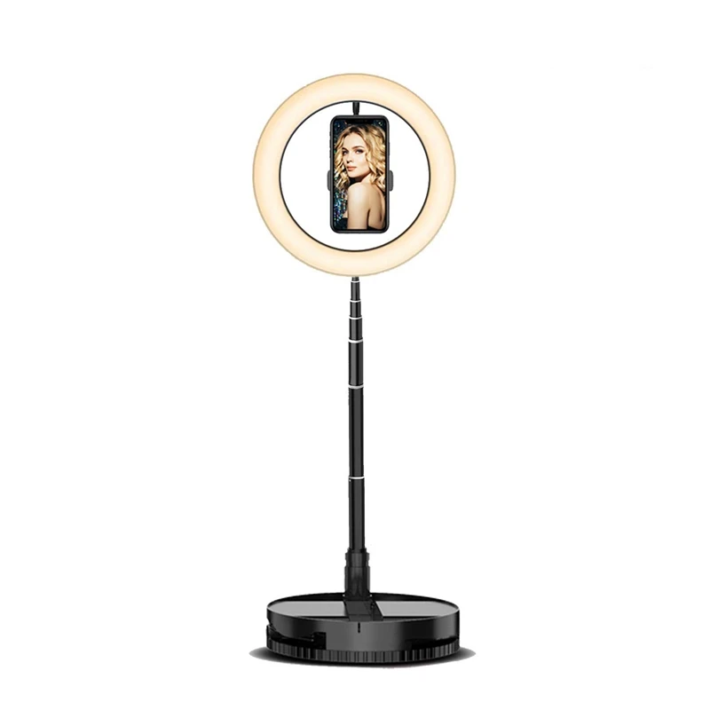 

Retractable LED Selfie Ring Light with Stand and Phone Holder Stretch Portable for Outdoor/Live Stream/Makeup