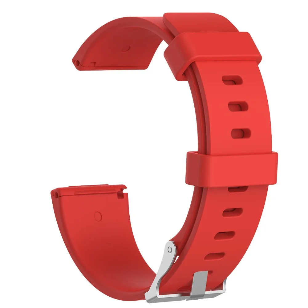 High Quality Soft Silicone Secure Adjustable Band For Fitbit Versa/Versa Lite /versa 2 Band Wristband Strap Bracelet Watch Strap - Цвет: Red