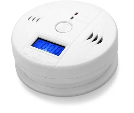 

Carbon Monoxide Sensor Detector CO Alarm with Digital LCD Display and 85dB Voice Warning Battery Operated White