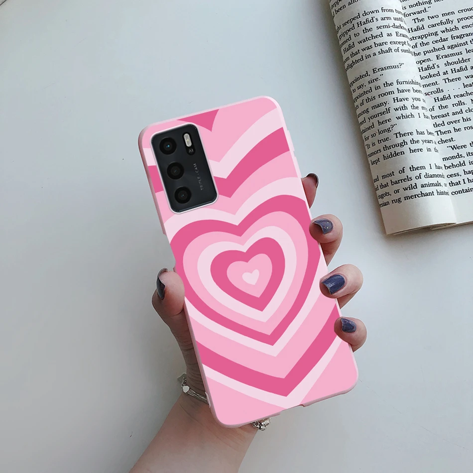 cases for oppo black For Oppo A16s 2021 Case Rainbow Heart Painted Silicone Soft Phone Back Protector Cover for OPPO A16 OPPOA16 A 16 s 2021 TPU Case cases for oppo cases Cases For OPPO