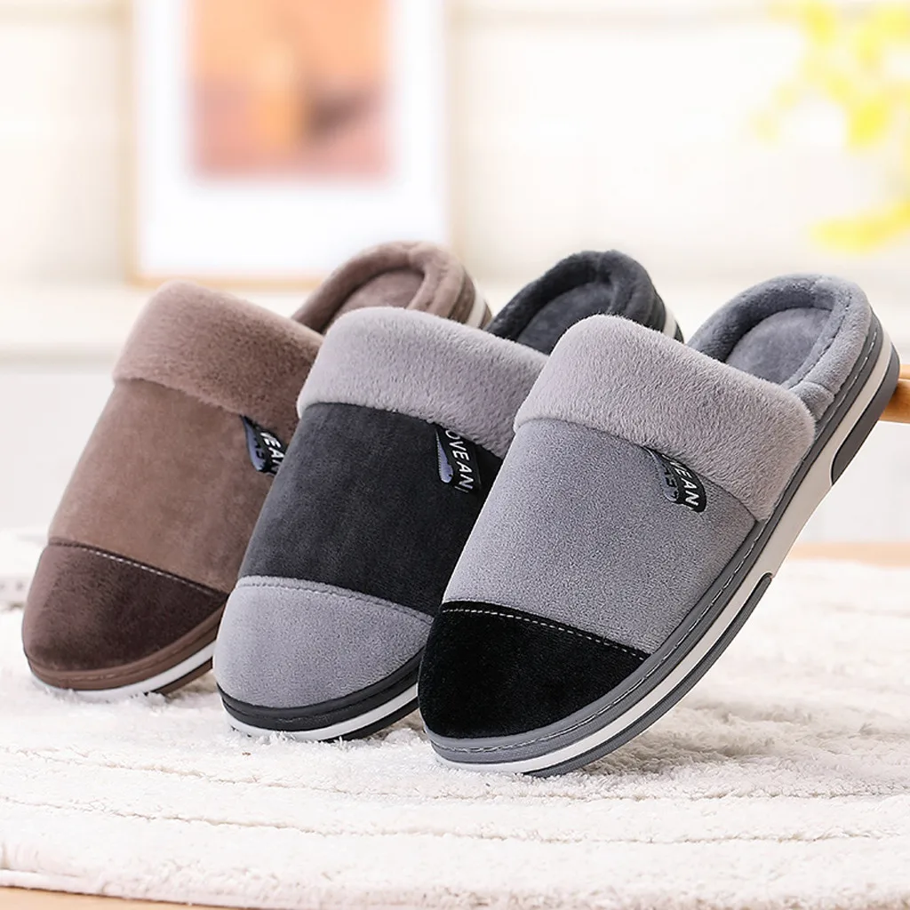 Unisex Large Size Home Slipper For Men Casual Home Plus Velvet Warm Shoes Comfortable Cotton Slippers Zapatos De Mujer Slipper