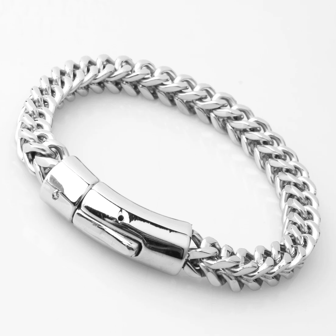 Модные новые высококачественные серебряные ювелирные изделия из нержавеющей стали Фигаро цепи браслет мужские 8,8" 8 мм