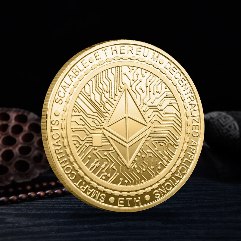 Etherum Collectible Silver Gold Plated Souvenir Coin Physical Cryptocurrency Collection Art Commemoirative | Дом и сад