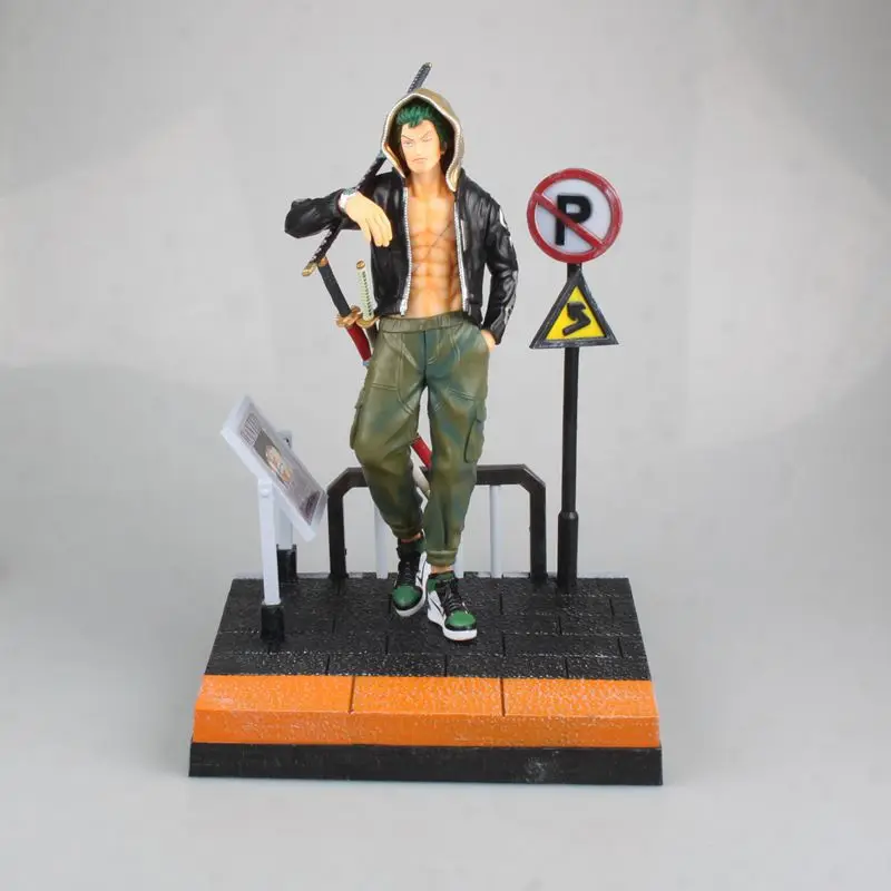 17,5 см-23,5 см Японская статуэтка аниме из поливинилхлорида фигурку One Piece Зоро Луффи Portgas D Ace диван ver Коллекция Игрушки для мальчиков - Цвет: Zoro With Box