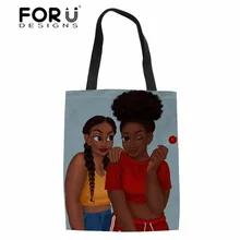 Парусдизайн парусиновые сумки для покупок женские черные художественные африканские сумки для девочек дамские льняные сумки женская складная эко-сумка для хранения