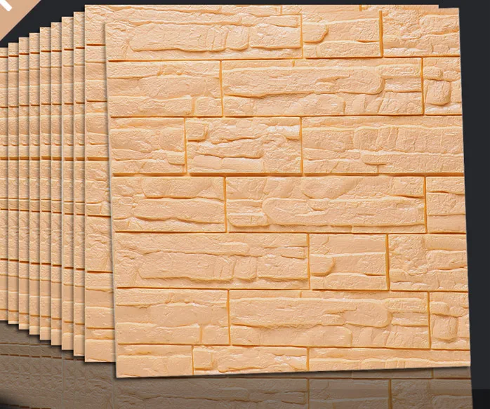 70cmx77cmx10pcs 3d трехмерные каменные наклейки на стену с узорами спальня детская комната магазин Гостиная Украшение мягкая сумка анти-столкновения обои - Цвет: 70cmx77cmx10pcs