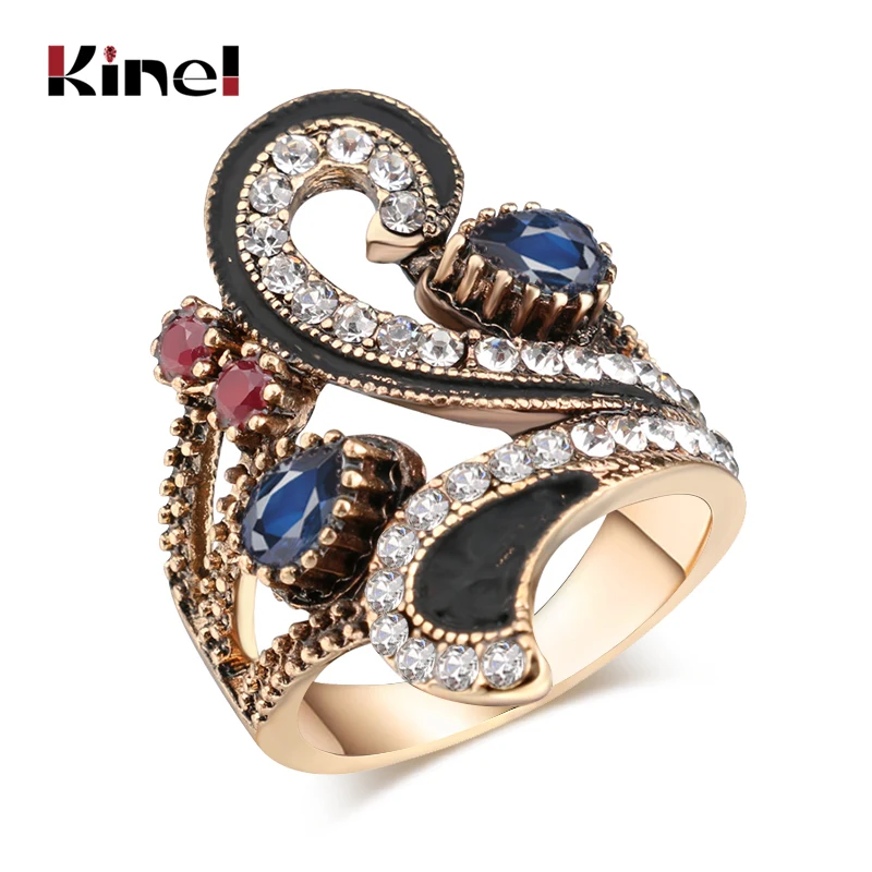 Womens Ring Vintage Color Gold Punk Turkish Jewelry