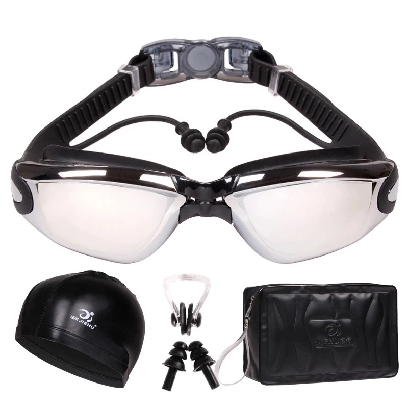 

Professional Swimming Glasses HD Anti-Fog 100% UV adjustable glasses belt swim goggle adult Waterproof prescription glasses