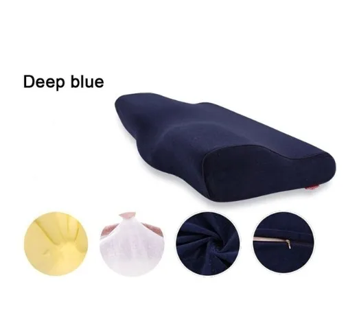 dark blue Удобная подушка из пены с эффектом памяти, Массажная подушка для шеи, эргономичная Ортопедическая подушка для шеи, Подушка для сна - Цвет: dark blue