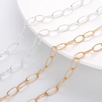 

Hot Sale New Bulk Necklace Assembly Oval Chain Open Chain Jewellery Making Metal Chain Find Parts Oval Width 6mm