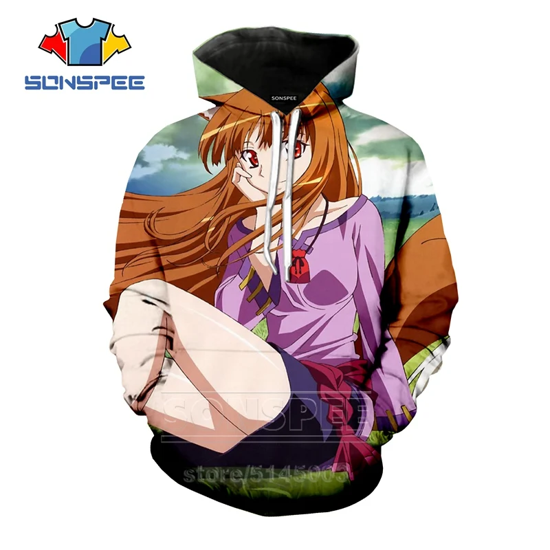 Spice and Wolf толстовки 3D принт для мужчин и женщин Аниме Толстовка мода с длинным рукавом хип хоп Уличная Топы пуловер с круглым вырезом C109-03