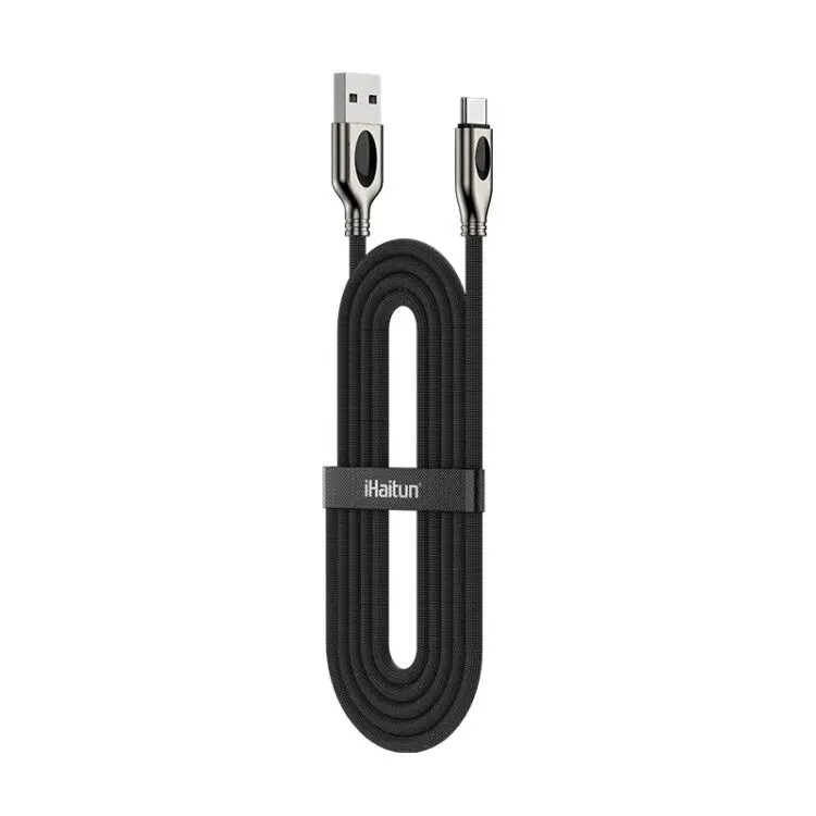 Черный IHaitun type-C USB кабель для samsung Galaxy S10 S9 S8 Note 10 A50 usbc Data 3,0 3,1 Quick Charge 4,0 быстрое зарядное устройство для телефона C S10+ S10E Plus - Цвет: Черный