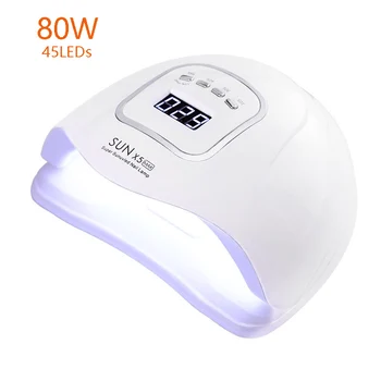 

80W UV LED Nail Lamp Electric Nail Dryer 45 LED Lamp Fast Drying All Nail Gel Polish Infrared Sensor Manicure Nail Salon Machine