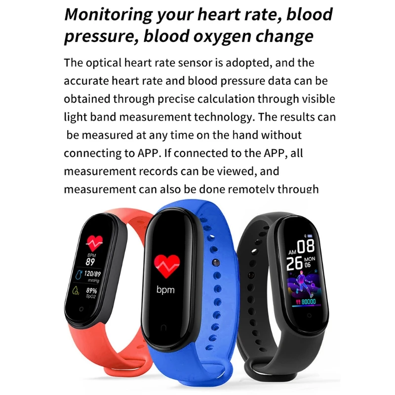 M5 Smart Watch Men Women Heart Rate Monitor Blood Pressure Fitness Tracker Smartwatch Band 5 Sport Watch smart watch