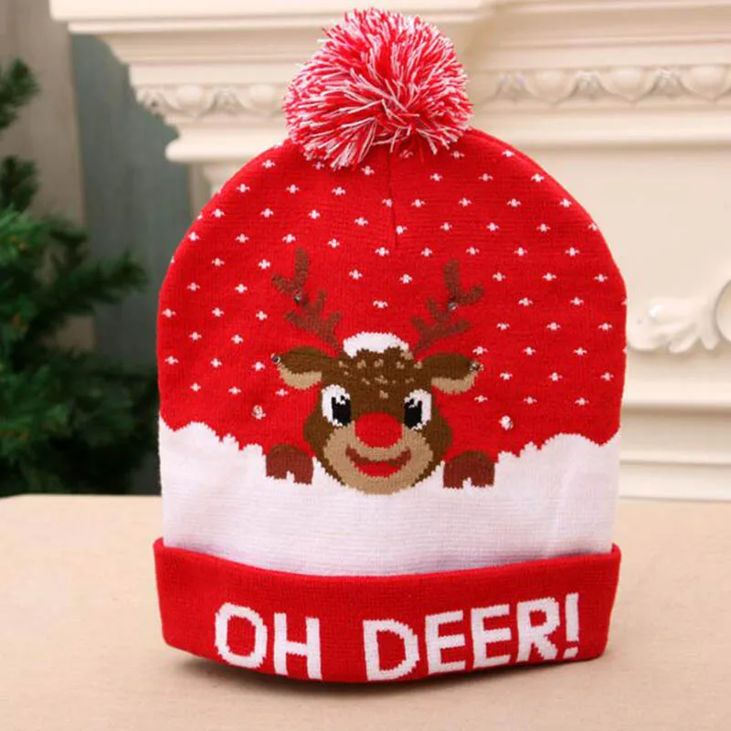 Пикантный дизайн светодиодный Рождественский Шапки шапочка свитер Санта Клауса шапка светильник на вязаная шапка для малыша, секс-игрушка для взрослых для рождественской вечеринки