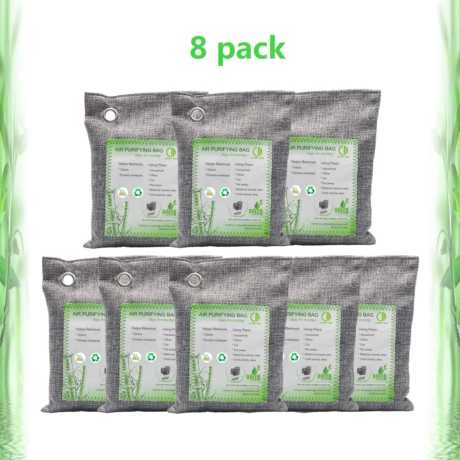 Air Purifying Bags Nature Fresh Charcoal Bamboo Bag Mold Odor Purifier Charcoal+non-woven Fabric | Дом и сад