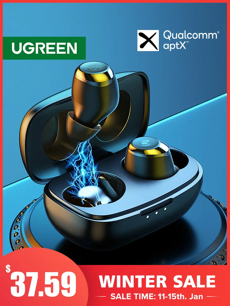  UGREEN HiTune TWS наушники беспроводные Bluetooth наушники aptX с чип Qualcomm True беспроводные стерео наушники гарнитура наушники 