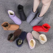 Женские зимние ботинки; зимняя обувь ярких цветов; плюшевые теплые женские ботильоны на плоской подошве; коллекция года; зимняя обувь; botas mujer; меховые ботинки; N7856