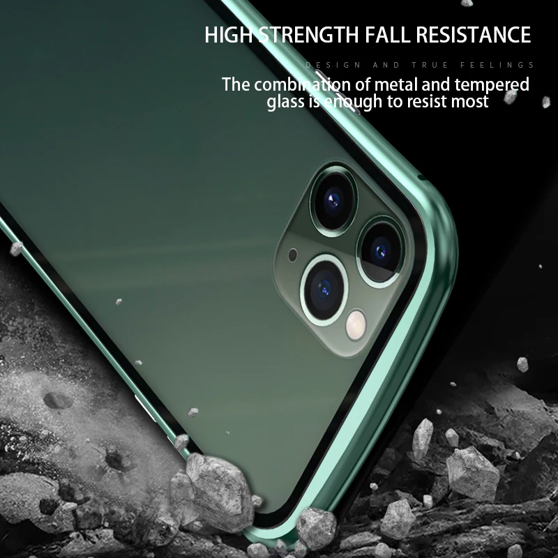 LUPHIE металлическая рамка двухстороннее закаленное стекло для iPhone 11 ОСА талии ультра тонкий ударопрочный чехол для iPhone 11 Pro Max