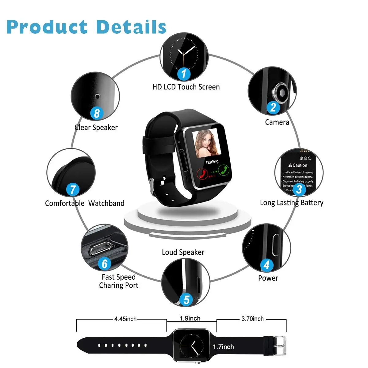 SKHO Passometer Smart Watch Support SIM TF Card X6 Camera Smartwatch Waterproof Message Reminder For iPhone Xiaomi Android IOS