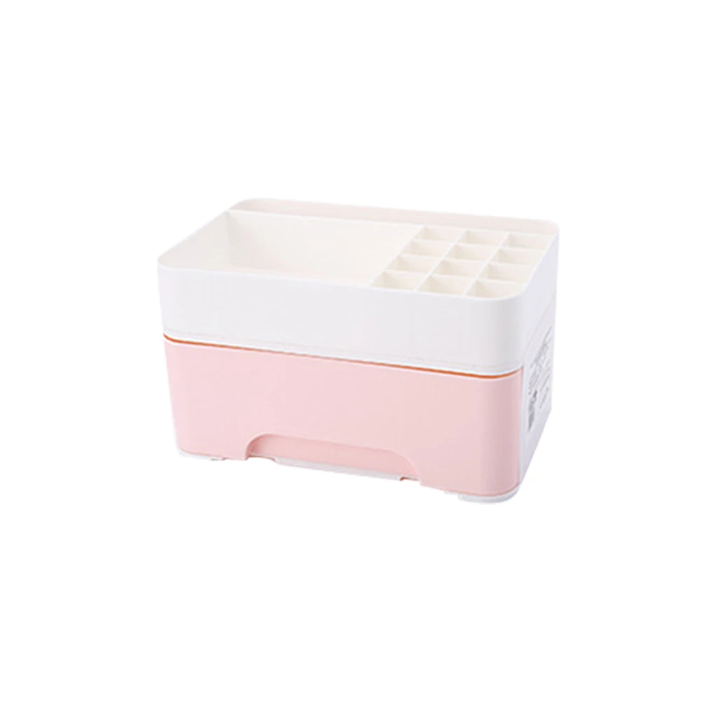 23x14.5x13cm Pink IVYSHION 5 слотов Сетка Коробка для хранения косметики макияж Органайзер настольный чехол для хранения пластик мульти-захват имитация ротанга Органайзер - Цвет: 23x14.5x13cm Pink
