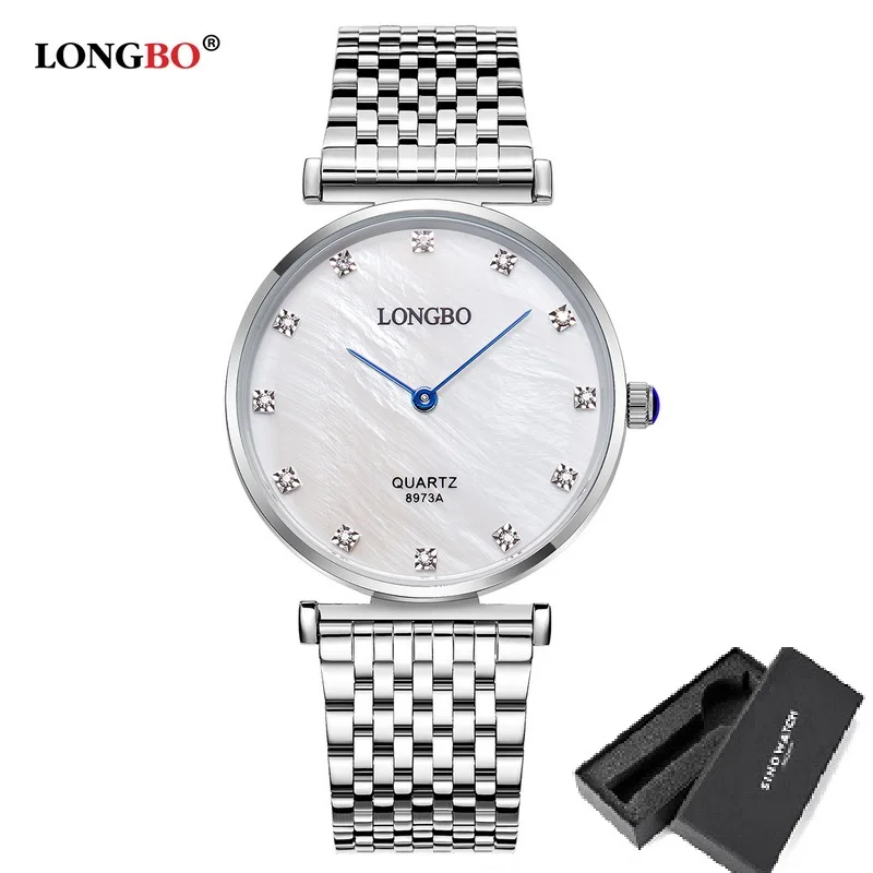 MAN SW-BOX Longbo модный бренд Роскошные пары часы в деловом стиле для влюбленных мужчин и женщин водонепроницаемые кварцевые амулеты аналоговые наручные часы 8973 - Цвет: MAN SW-BOX