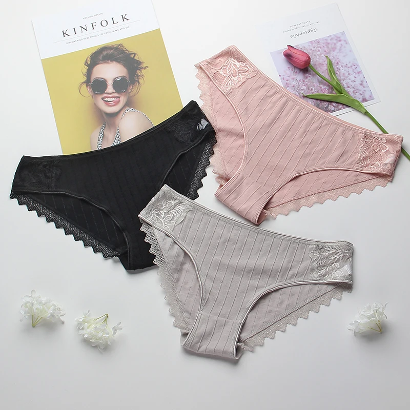 Set 1 3 шт./лот, комплект хлопковых трусиков, женское кружевное нижнее белье, сексуальные трусики, мягкие женские трусики, женское модное нижнее белье, трусы с заниженной талией - Цвет: Set 1