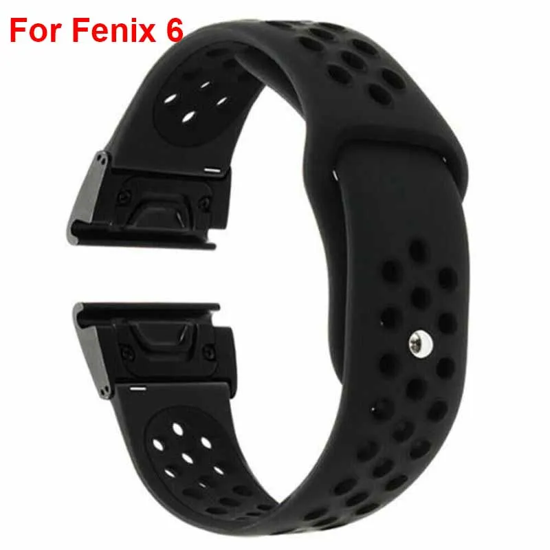 Мягкий силиконовый ударопрочный ремешок для часов Garmin Fenix 6/6X Smart Watch - Цвет: For Fenix 6-A