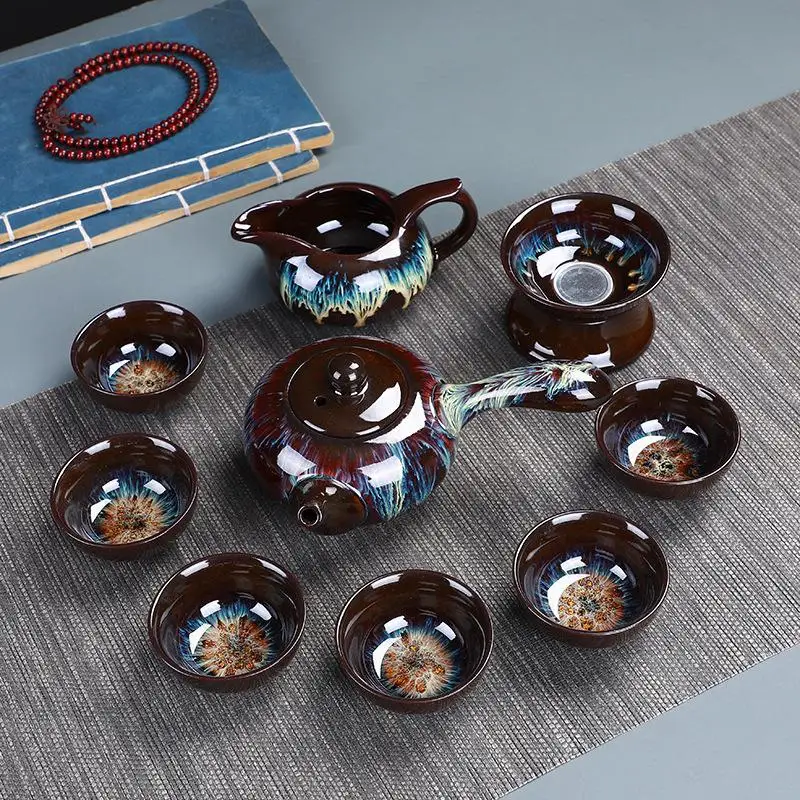 Китайский чайный набор кунг фу керамический глазурь чайник Gaiwan фарфоровый