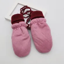 Теплые зимние лыжные перчатки с мультяшными рисунками, теплые ветрозащитные перчатки, милые одноцветные перчатки rekawiczki