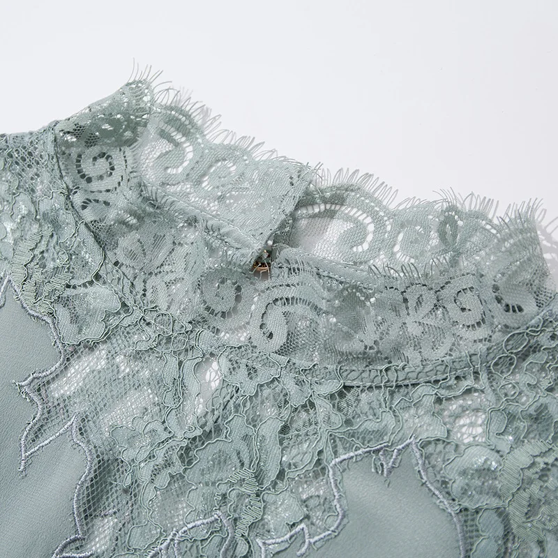 100% Silk Blouse Women Loose Patchwork Embroidery