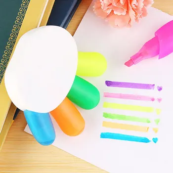 

New Creative highlighter Five colors a pen Funny Pens Highlighters for school Different shape available Convenient for writting
