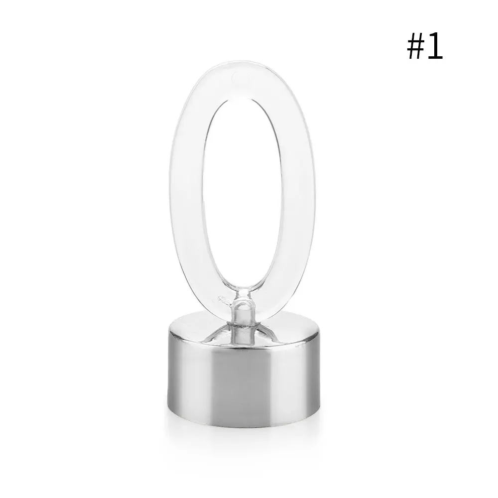 Silver base number 0 Светильник для свечей с цифрами, лампа для свечей 0-9, светодиодный Электронный светильник для детей на день рождения с батареей, Романтический креативный светильник для свечей, домашний декор - Цвет: Silver base number 0