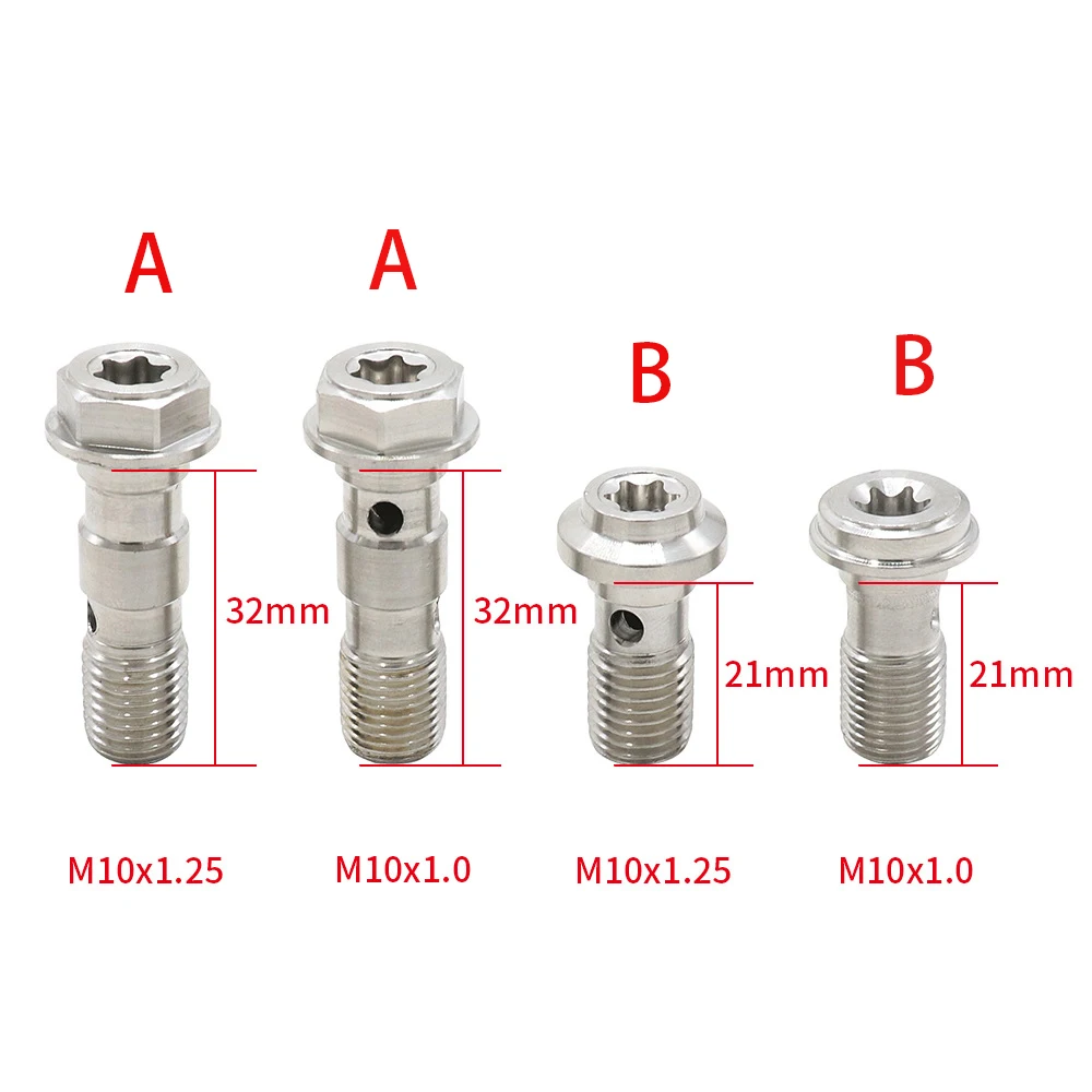 Motorcycle Brake Caliper Universal M10X1.25/1.0mm Banjo Screws for Brake Tubing Oil Nozzle