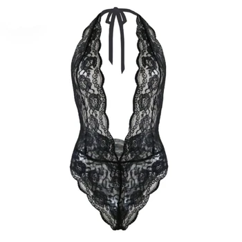 

Sexy Lingerie Babydoll Women Black Lace Transparent Erotic Underwear Backless Temptation Sexy Costumes 3XL Plus size 1