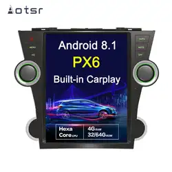 12,1 "Android 8,1 Tesla стиль Автомобильный gps навигация для Toyota Highlander 2007-2013 магнитофон головное устройство мультимедийный плеер радио