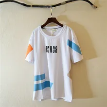 Летняя одежда, Детская футболка с короткими рукавами, топы из чистого хлопка с короткими рукавами для мальчиков и подростков, универсальная рубашка, футболка с надписью для крупных детей