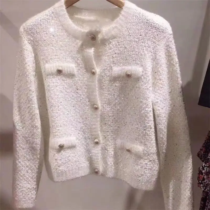 

2020 Summer Temperament Small Fragrant Breeze Knitting Gentle Cardigan Short Coat Female 21037