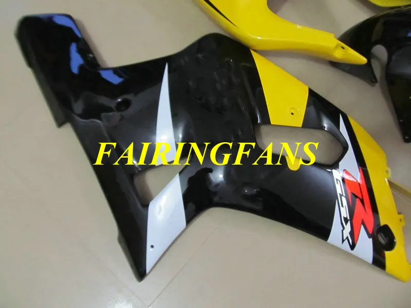 Инжекторный комплект для GSXR600 750 K1 01 02 03 GSXR 600 GSXR750 2001 2002 2003 желто-черные Обтекатели Кузов+ подарки SH60