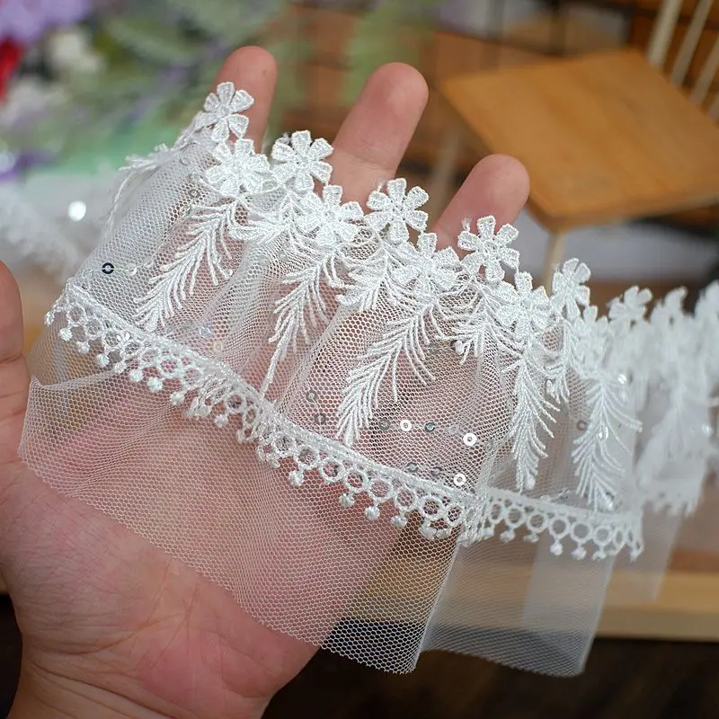 

10meter white lace dress design diy material clothes decoration accessories fashionable hem cuff fabric