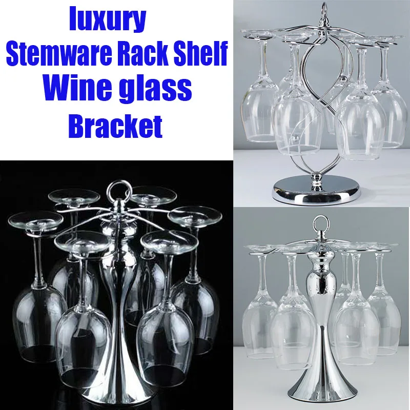 

Iron Wire Wine Rack Stand Hanging Drinking Glasses Stemware Rack Shelf Glass Cup Holder Display