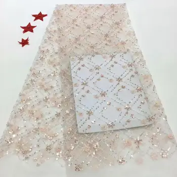 

Fashion French lace fabric nice party African tulle mesh material RFN133(5yards/lot) many color
