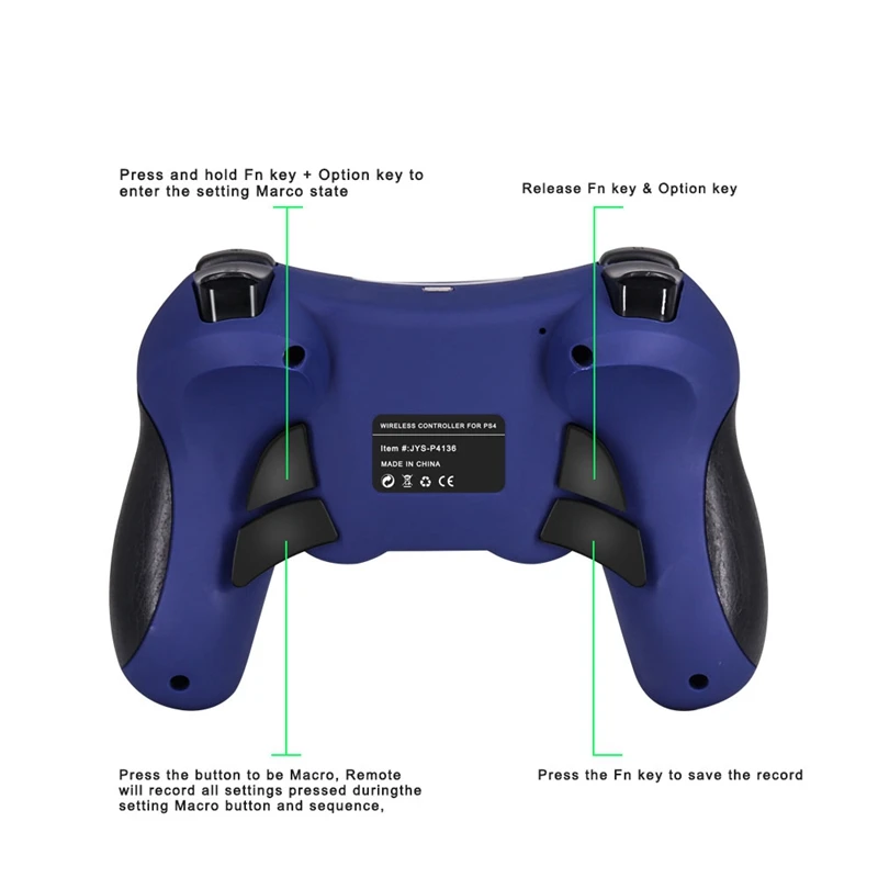 

For PS4 Elite Joystick Dual Vibration 6-Axis Bluetooth Wireless Game Controller with 3.5mm Mic L3 R3 Buttons Press Screen