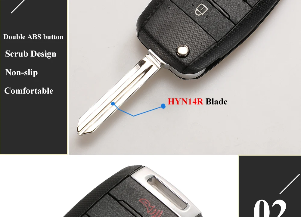 Keyforkess 3/4BT Flip Remote Car Key Shell per Kia Carens Ceed Rio Sportage Optima Sorento Cerato Soul Forte Seltos custodia Fob - H3df6d99d11a04b7696f25fe693b7d7972