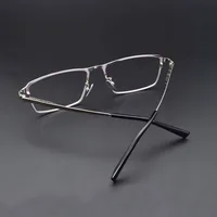 Оправа для очков из чистого титана, мужские очки из титанового сплава по рецепту, серебряные супер легкие очки, оправа для оптических очков — изображение 6