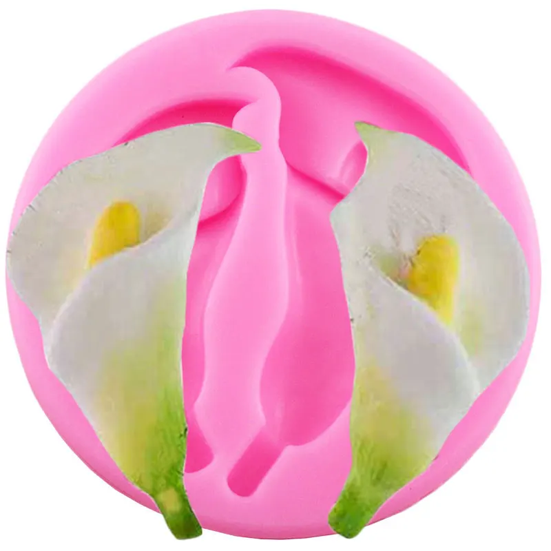 Calla Lily силиконовая формочка в виде цветов лепестки помадные формы инструменты для украшения торта Полимерная глина конфеты шоколадная мастика формы