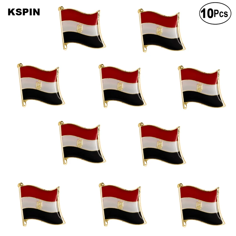 Egypt Flag Lapel Pin Flag badge Brooch Pins Badges 10Pcs a LotBadges